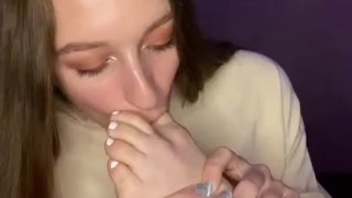 Dirty feet show and worship. Stinky soles licking