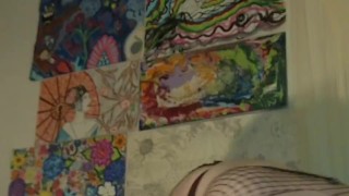 HD Voeyur girl in bed smoking dancing striptease & Bodywand pussy fuck orgasm from all positions! 