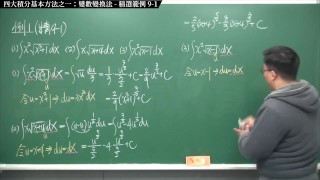 【全pornhub最大華人微積分教學頻道】【張旭微積分】積分前篇重點九：四大積分基本方法之一：變數變換法｜精選範例 9-1｜2020版