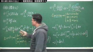 【全pornhub最大華人微積分教學頻道】【張旭微積分】積分前篇重點九：四大積分基本方法之一：變數變換法｜精選範例 9-4｜2020版