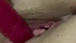 Phat and Juicy pussy dildo play