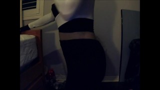 Love Cecile Pt1! No face and female masked girl plays around with her body!