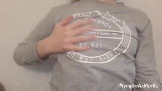 I asked my girlfriend to touch her cute pale tits