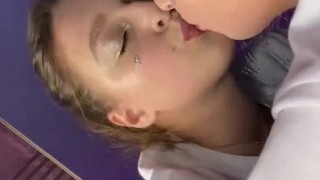 Mirror licking. Drool. Kissing myself 