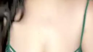 Rubbing my big titties 