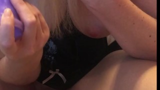 Blonde Sucking & Fucking Purple Dildo - Preview