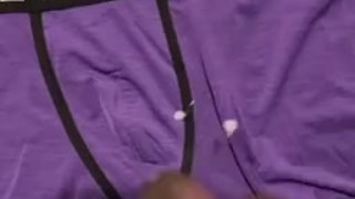 Cumming all over my roommates underwear. 