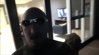 in a risky scene wetsuited masked man fucks pantyhosed skeleton dummy in apartment building hall