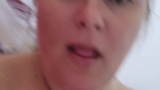 Bbw milf plays with big titties in shower 