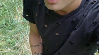 Peeing outdoor at different angles compilation - Uncut cock