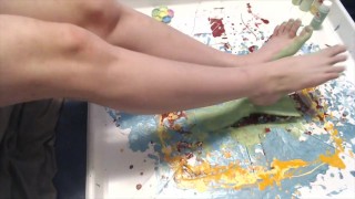 My feet get nice and wet in paint