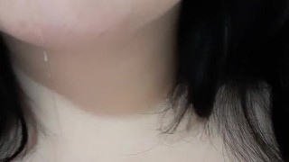 Cum leaking from Slut Bunnii mouth