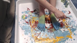Painting a picture on my cute feet