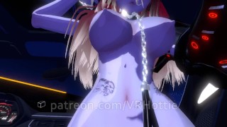 Chained Drooling Tattooed Red Head Rides You In Passenger Seat of Lamborghini Car Fuck POV Lap Dance