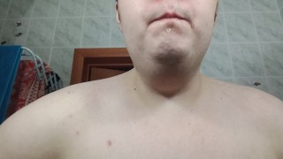 Russian gay teen sucking and eating popsicle made of his own cum