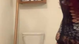 Latina MILF Sexy in Black Lingerie