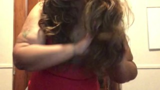 HOT Latina MILF Strip Tease Red Miniskirt