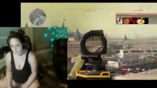 Squirting Gamer Slut plays Warzone with randoms and touches herself.