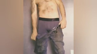 Sexy machanic getting naked for me