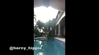 I pee at the AirBnB pool. Hopefully no one saw me! 