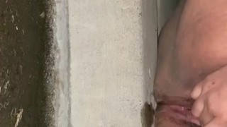 BBW pees on curb