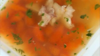 Soup with own cum - Flavoring delivered food from restaurant with own " flavor " and tasting it 