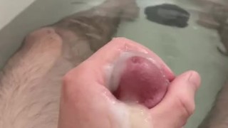 Big cum shot in the bath