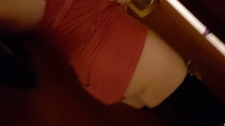 Shiny Thigh High Boots Filled With Piss At The Hotel