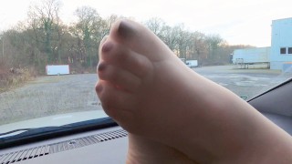 nylonfeets playing on dashboard