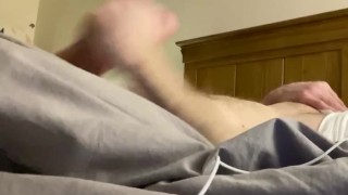 Under the covers masturbating while friend in same room. Hot cumming straight guy wanking, cumshot