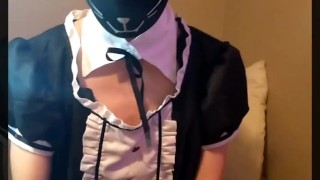 Kitty Femboy Maid Cosplay POV handjob