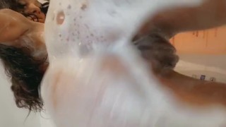 SLIMM THICK BABE TAKES A SOAPY SHOWER
