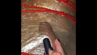 Amateur Femdom Slave - Plastic Wrap and Rope Bondage - Cock Teasing 