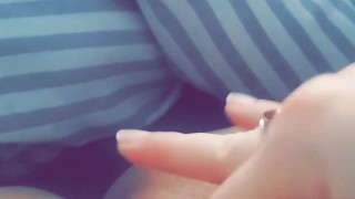 Close up of me rubbing my clit in bed