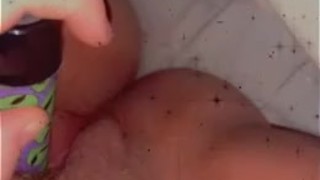hairy pussy teen plays with her clit with vibrator 