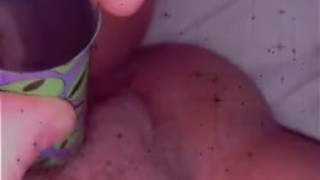 hairy pussy teen plays with her clit with vibrator 
