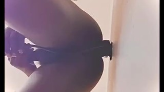 CAUGHT: DL Thug takes inflatable dildo in dorm bathroom