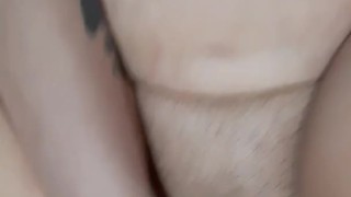 Soaking wet pussy, cums on her dildo