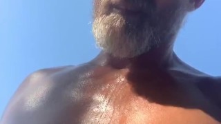 Hot guy naked at a construction site