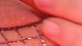Redhead BBW pussy lips tease