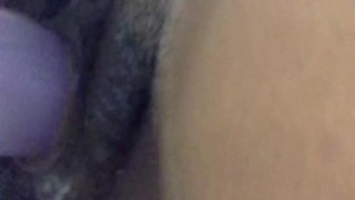 Tight creamy pussy cum from dildo