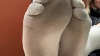 Peeling my sock off 