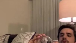 Eating My Own Delicious Cum from Glass