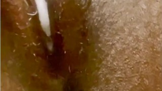 Clit massage JERKING orgasm...so creamy 