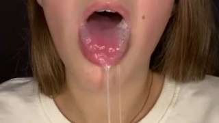 Licking lips and drool