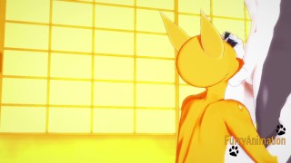 Digimon Hentai - Taomon & Grey Fox Hard Sex 1/2