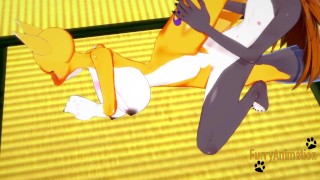 Digimon Hentai - Taomon & Grey Fox Hard Sex 2/2