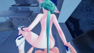 Genshin Impact Hentai - Sucrose gets fucked from your POV, cum inside her pussy.