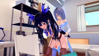 FUTA NEPTUNIA NOIRE X FUTA SENRAN KAGURA YUMI 3D HENTAI