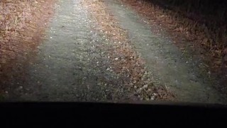 Public nudity and bottle insertion on dirt road